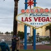 Tourists visit the Welcome to Las Vegas Sign during scatter rain showers on Christmas Eve Wed. Dec. 24, 2025 Tourists visit the Welcome to Las Vegas Sign during scatter rain showers on Christmas Eve Wed. Dec. 24, 2025