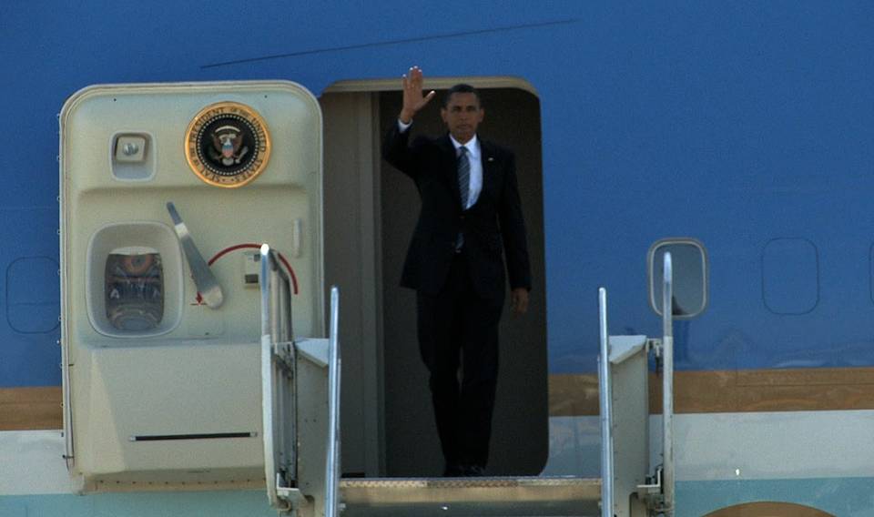 Obama Arrives in Las Vegas
