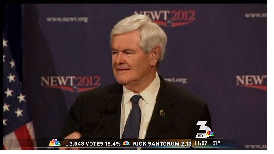 Gingrich reacts to Romney\'s victory