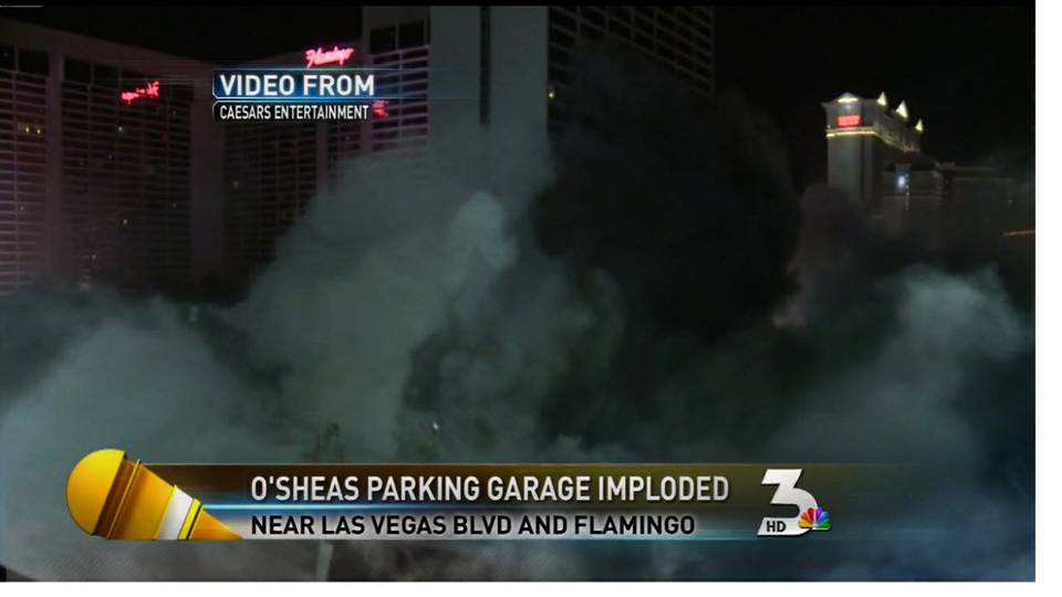 Strip parking garage imploded