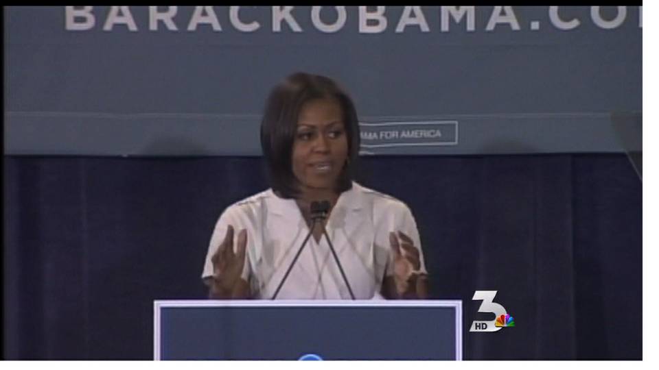 First lady Michelle Obama rallies supporters