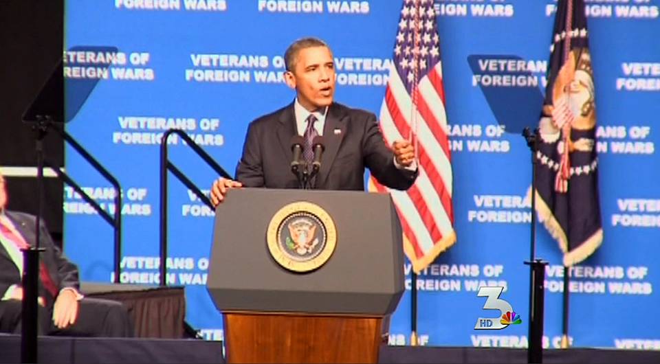 Obama speaks at VFW convention in Reno