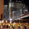 Shortly after midnight Monday, construction workers picket MGM Mirage's CityCenter to protest safety conditions at the project after talks between leaders from local building trades unions and the site's general contractor, Perini Building Co., broke off earlier that night.