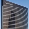 The Encore is shown to the left of the Wynn Las Vegas on the Strip. 