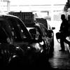 Cabs wait in line to pick up passengers coming into McCarran Airport Monday, November 8, 2010.