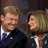 Dean Heller and Shelley Berkley, candidates for Nevada's U.S. Senate seat, debate on the "Ralston Reports" television program at the KSNV-Channel 3 studios Monday, Oct. 15, 2012.