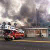 Clark County and City of Las Vegas firefighters battle a four-alarm fire at the old Key Largo Casino on Flamingo Avenue and Paradise Road Thursday, March 28, 2013.