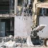 This partially built, nine-story residential tower at Gramercy, formerly ManhattanWest, on Russell Road near the 215 Beltway in Las Vegas, is being prepared for implosion on Jan. 22, 2015. Demolition is planned for 8 a.m. Feb. 15.