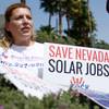 Fernando Ortega with NRG Energy continues work on the worlds largest convention center rooftop solar array at the Mandalay Bay on Thursday, October 23, 2014.