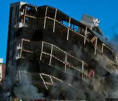 Reduced to rubble: Riviera's Monaco Tower imploded - Las Vegas Sun