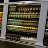 Signage advises that package liquor is not allowed to be consumed at the Fremont Street Experience Thursday, July 17, 2014.