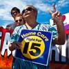 Lizabeth Bonilla speaks at an SEIU rally near McDonald's on West Sahara Avenue joined by other minimum-wage workers to support raising the minimum wage in Nevada on Thursday, March 26, 2015.