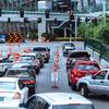 Traffic is constricted by lane closures related to Project Neon, a nearly $1 billion, 4-mile-long widening of Interstate 15 from the U.S. 95 interchange to Sahara Avenue on Tuesday, March 21, 2017. 