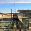 A commuter rail line that is set to debut next month is shown at Denver International Airport, Monday, March 7, 2016.