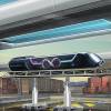 This Saturday, July 29, 2017, photo shows the XP-1 pod at Virgin Hyperloop One's test track in Southern Nevada.