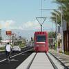 A rendering of a proposed light rail system along Maryland Parkway.