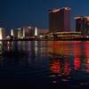 The Laughlin skyline is seen at sunset during the 35th annual Laughlin River Run motorcycle rally Friday, April 28, 2017, in Laughlin.