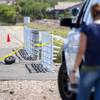 Officials investigate at the scene of a fatal small plane crash near the Henderson Executive Airport Sunday Sept. 8, 2019. The plane crashed on Saturday night killing two and injuring three others.