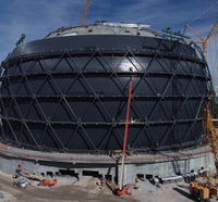 The main structural work on the MSG Sphere concert and event venue just off the Las Vegas Strip is nearly complete, the builder announced ...
