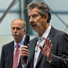 Robert Bigelow, right, shown in 2015 during the introduction Bigelow Aerospace’s BEAM (Bigelow Expandable Activity Module), has put more than $7 million into backing Republican Joe Lombardo’s run for Nevada governor. Bigelow, who made billions with his extended-stay Budget Suites of America chain, is the company founder. At right is William Gerstenmaier of NASA.