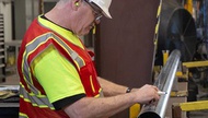 The Unimacts facility on West Tompkins Avenue in Las Vegas produces metal poles that can support four to six solar panels each, depending on their size. The tracking poles ...