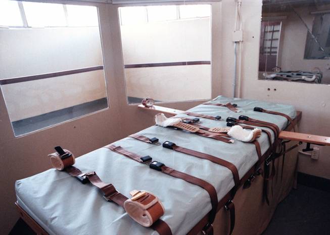 The execution chamber at the Nevada State Prison in Carson City, Nev., shown here Thursday, March 22, 2001. 