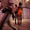The Las Vegas Metropolitan Police Department carries out a highly visible arrest saturation targeting prostitution on the Las Vegas Strip late night in June 2006.
