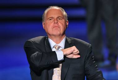 Rush Limbaugh at the 2010 Miss America Pageant preliminary competition at Planet Hollywood on Jan. 26,&nbsp;2010.