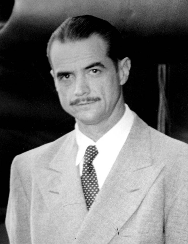Howard Hughes raises an eyebrow at cameras during a headshot taken on Oct. 3, 1947. The UNLV College of Engineering is named in his honor, despite the fact he never paid the university all of the money he promised.