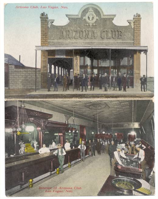 This photo shows both sides of an Arizona Club postcard ...