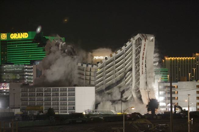 The 16-story hotel tower of the Boardwalk Casino starts its ...
