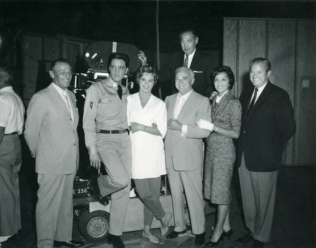 Left to right: Moe Dalitz, Elvis Presley, Juliet Prowse, Wilbur ...