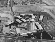An aerial shot of the Sands from 1966. It's alleged that Frank Sinatra was a casino front man for Sam Giancana in the mob-owned Cal-Neva Lodge in Lake Tahoe. 