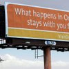 A jet departs from McCarran International Airport on Wednesday. An Orlando tourist bureau billboard on Paradise Road has a little fun with Las Vegas' famous slogan.