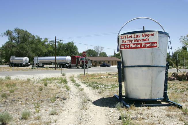 On a dusty corner lot in the tiny town of Baker, a sign reflects the sentiment: Leave Snake Valley's water where it belongs, in Snake Valley. Ranchers in Spring Valley sold out to Las Vegas, but Baker continues the Snake Valley fight.