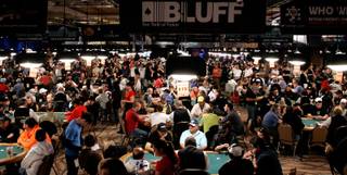 A crowd of players fills the hall on the first day of the World Championship No-Limit Texas Hold'em tournament at the World Series of Poker, Thursday, July 3, at the Rio Convention Center. 