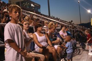 Fans wait patiently for the final race at the Las Vegas Motor Speedway.