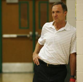 UNLV basketball coach Lon Kruger looks on during the Reebok Summer Championships basketball tournament at Green Valley High School Tuesday, July 22, 2008. The tournament was canceled on Thursday, partially because of the nation's poor economic climate.
		
		

