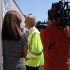 Gov. Jim Gibbons, center, toured construction sites along Interstate 15 in North Las Vegas Thursday. The I-15 construction project is the first design-build project in Nevada's history.
