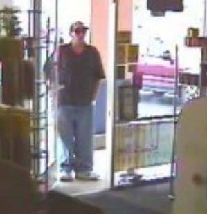 Surveillance video image of the robbery suspect.