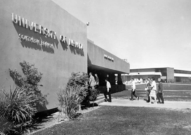 In the early 1960s, when this photo likely was taken, Frazier Hall was the epicenter of the fledgling UNLV campus, originally Nevada Southern University. 