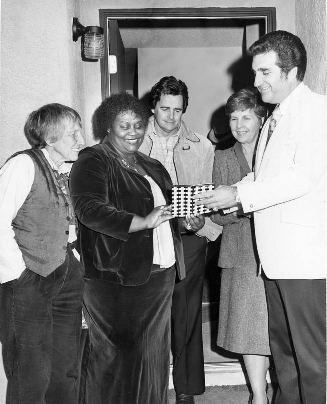 Ruby Duncan, second from left, is joined in 1981 at an open house in a home built by Operation Life, a nonprofit organization she headed, by, from left, Maya Miller, its board chairwoman; Robert Chapman; then-Clark County Commissioner Thalia Dondero; and then-Las Vegas Commissioner Ron Lurie. For two decades, Operation Life provided services directly to poor women.