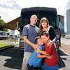 
Brad Herzog, his wife, Amy, and sons Jesse, left, 6, and Luke, 7, at the KOA campground by Circus Circus, vacation in an RV supplied by Winnebago Industries Inc. for two months each year. Brad Herzog has written two books about their RV trips.