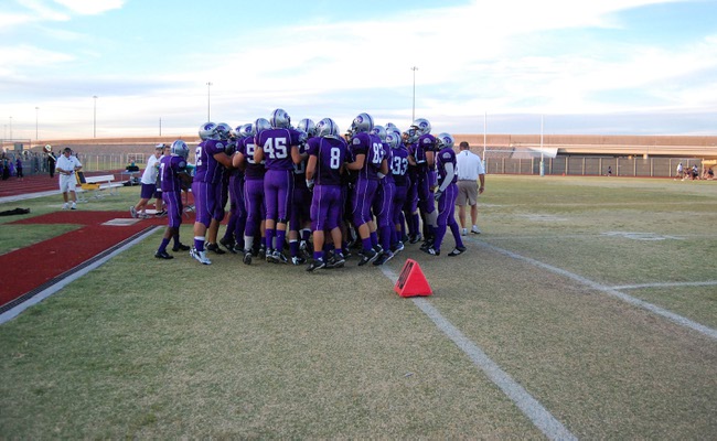 The Silverado Skyhawks get pumped up before heading to the field for their first game of the season against the Desert Pines Jaguars. 