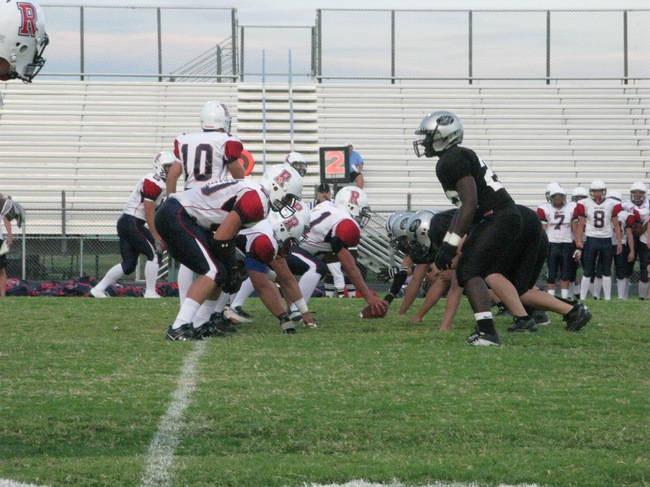 The Palo Verde defense lines up against Reno High School during Reno's first possession of the game. The Panthers' defense kept Reno from scoring a single point.