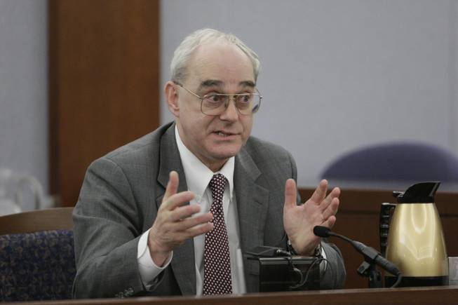 Prosecution witness David Cook speaks in court during the O.J. Simpson trial on Tuesday, Sept. 23, 2008 in Las Vegas. Cook is an attorney representing Fred Goldman, father of murder victim Ron Goldman. Simpson faces 12 charges, including felony kidnapping, armed robbery and conspiracy. 