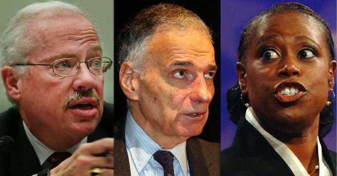The most prominent third party presidential candidates for the 2008 election have been Libertarian Bob Barr, left, independent candidate Ralph Nader and Green Party candidate Cynthia McKinney.