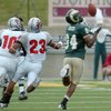 Colorado State receiver Rashaun Greer, a Mojave High grad, catches a deep ball against UNLV on Oct. 4, 2008.