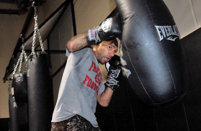 Training for an upcoming fight, mixed martial artist Jay Hieron practices at the punching bags at X-Treme Couture Gym on Oct. 3. Hieron will be competing in Night of Combat 2 at the Thomas and Mack Center. 