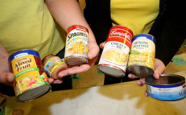 Donated food is shown at the Four Corners Food Drive ...